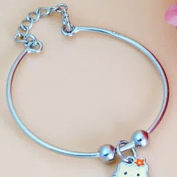 Tuanz Silver Jewelry Unisex Set Of 2 Rhodium-Plated 925 Silver Bangle-Style Bracelets image 1