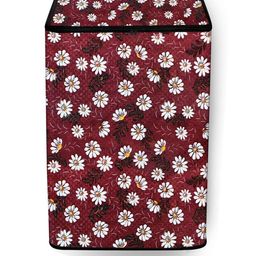 The Furnishing Tree Washing Machine Cover Floral Pattern Red Base Compatible for Whirlpool 8 kg Ful-picture-13