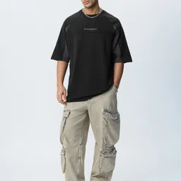 The Souled Store Men Typography Printed Round Neck Cotton Oversized T-shirt image 4