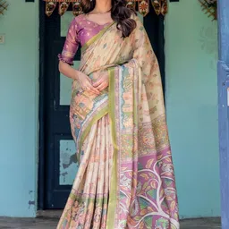 MAHARANI COUTURE Women Ethnic Motifs Pure Cotton Banarasi Saree image 4