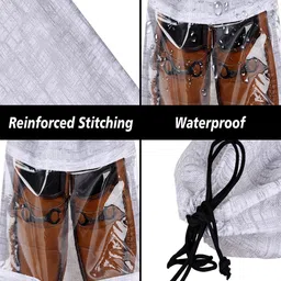 Kuber Industries Grey and Black 8 Pieces Printed Shoe Cover Bags image 3