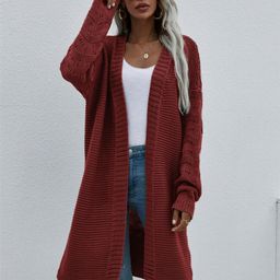 Oh Rare Women Ribbed Longline Cardigan-picture-0