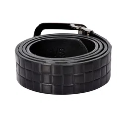 Sassora Men Checked Leather Formal Belt image 2