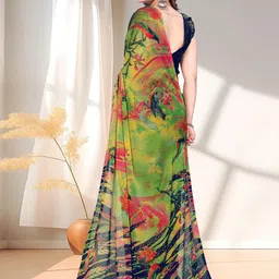 SUPERLAXMI Floral Pure Chiffon Saree image 5
