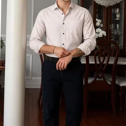 encore by INVICTUS Men Solid Spread Collar Casual Shirt-picture-36