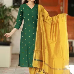 Moda Rapido Women Ethnic Motifs Regular Kurta with Trousers & With Dupatta image 2