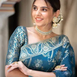 ZILVIRA Woven Design ZariBanarasi Saree image 3