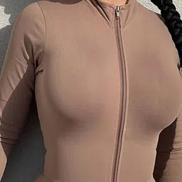 LULU & SKY Women V Neck Long Sleeves Basic Jumpsuit image 4