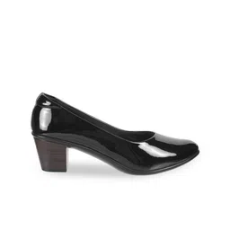 Mochi Round Toe Block Closed Back Pumps Heels image 4