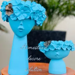 HOMESTEAD DECORE SOLUTION Multicoloured Blue & Gold Figurine Showpiece image 3