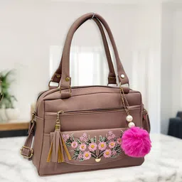 CANDY BAGS Women Floral Printed Structured Tasselled Handheld Bag-picture-13
