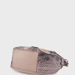 Caprese Animal Printed PU Structured Hobo Bag with Tasselled image 5