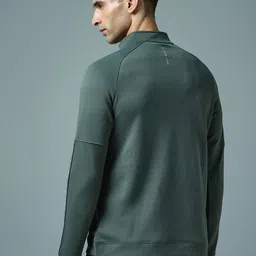Technosport Men Solid Slim Fit Mock Neck Sports Sweatshirt with ELASTO PLUS image 4
