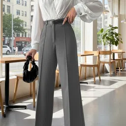 COVZ Women Smart High-Rise Easy Wash Pleated Trousers-picture-41