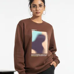 The Roadster Lifestyle Co Printed Oversized Fit Round Neck Sweatshirt-picture-36