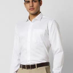 Van Heusen Men Regular Fit Spread Collar Textured Cotton Formal Shirt image 2