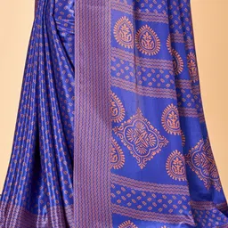 NEGRONI Ethnic Motifs Printed Saree With Blouse Piece image 3