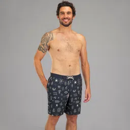 decathlon Boardshort surf 100 long Eco SYMBOL BLACK image 1