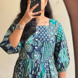 SRF JAIPUR Women Ethnic Motifs Print A-Line Midi Dress image 5