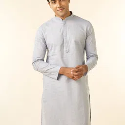 Diwas by Manyavar Men Mandarin Collar Cotton Straight Kurta-picture-14