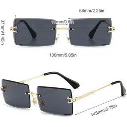 Arzonai Unisex Black Lens & Gold-Toned Sunglasses With UV Protected Lens image 3