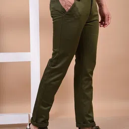 Canary London ss-25 Men Textured Smart Slim Fit Wrinkle Free Chinos Trousers image 5