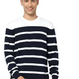 Celio Men Striped Cotton Pullover-image-33