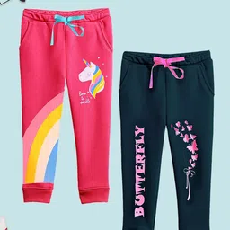 YK Girls Pack Of 2 Printed Cotton Mid-Rise joggers-picture-35