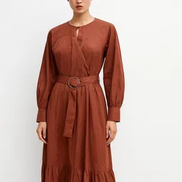 sollobell Keyhole Neck Chiffon Fit & Flare Midi Dress-picture-34