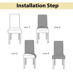 Bajo's Grey & White 6 Pieces Printed Super Stretchable Chair Covers image 5