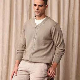 Mr Bowerbird Tailored Fit V-Neck Pure Woollen Cardigan-picture-14