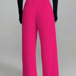 BAESD Women Relaxed Straight Leg High-Rise Non Iron Trousers image 2