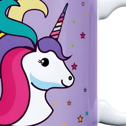 Mr UVD White & Purple Cartoon Characters Printed Ceramic Glossy Mug 350 ml image 2