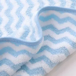 Kuber Industries Blue & Brown 2 Pieces Striped 120 GSM Bath Towels image 2