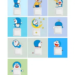 Asian royal Blue & White Cartoon Printed Self Adhesive Wall Sticker-image-89
