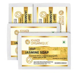 Khadi Organique Set Of 4 Jasmine with Aloe Vera for All Skin Types - 125g Each image 4