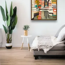 The Art House Beige & Red Printed Framed Painting Wall Art-image-94
