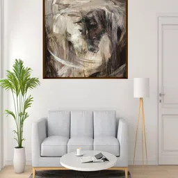The Art House Brown & White Abstract Painting Wall Art-picture-30