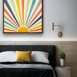The Art House Yellow & Blue Abstract Painting Framed Wall Art-image-66
