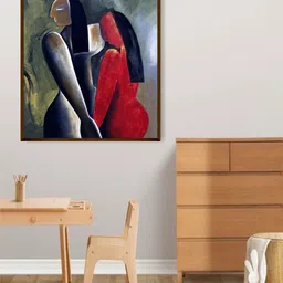 The Art House Red & Grey Abstract Painting Wall Art Painting-image-54