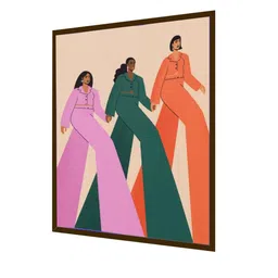 The Art House pink & Green Abstract Painting Framed Wall Art image 5