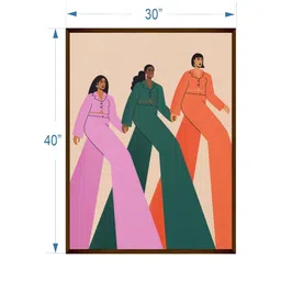 The Art House pink & Green Abstract Painting Framed Wall Art image 2