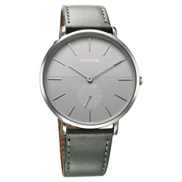 Sonata Ascent Quartz Analog Grey Dial Leather Strap Watch For Men-picture-22