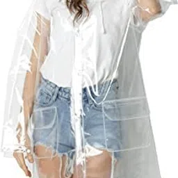 ketkar Rain Ponchos Transparent Raincoats With Hood For Adults Clear Raincoat For Women And Men image 2