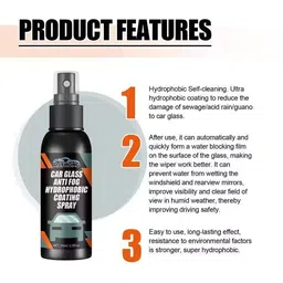 VISIONEX Car Glass Anti Fog Hydrophobic Coating Spray |Rainproof, Streak-Free Automotive Cleaner | Multipurpose Windshield Cleaning Liquid 2 image 5