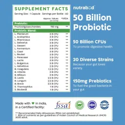 Nutrabud Probiotic Supplement 50 Billion CFU for Women & Men image 3
