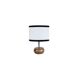 devansh Alina Multicolor Cotton & Solid Wood Table Lamp image 1