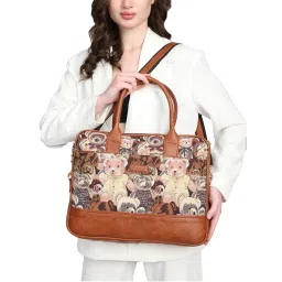 MINI WESST Multi Printed Fabric Detachable Strap Laptop Bag-picture-15