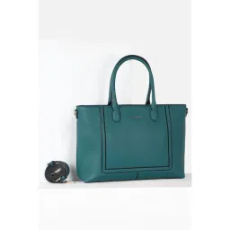 Allen Solly Women Formal Textured Green Handbag with Detachable Strap-image-31