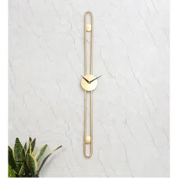 Amaya Decors Long Striped Gold Wall Clock-picture-1